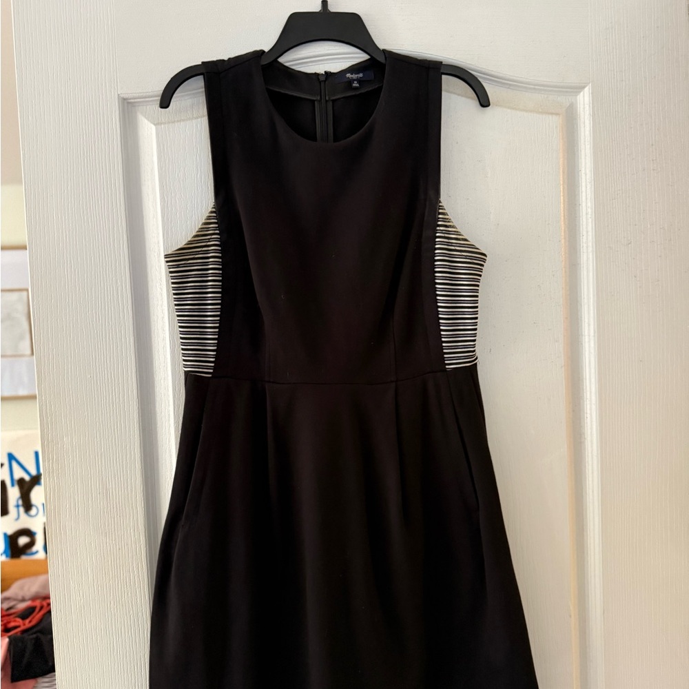Madewell Black and White Striped Dress